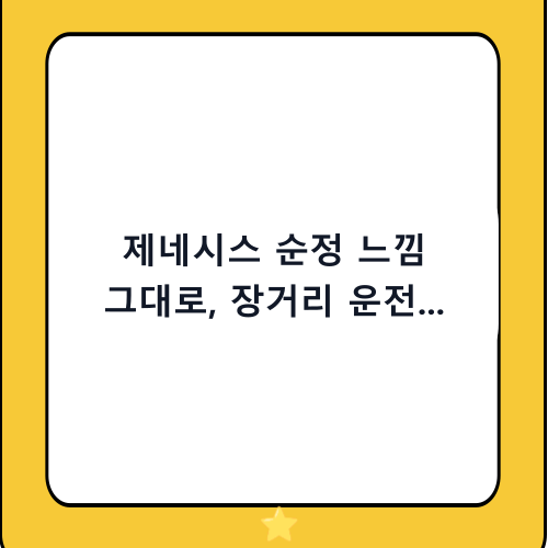 제네시스 순정 느낌 그대로, 장거리 운전 피로를 날려줄 허리쿠션 완벽 가이드