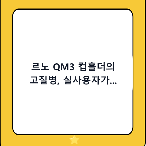 르노 QM3 컵홀더의 고질병, 실사용자가 추천하는 완벽 해결 가이드